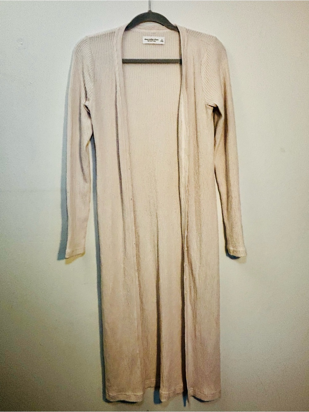 NWOT Abercrombie & Fitch Ribbed Open Cardigan - Cream